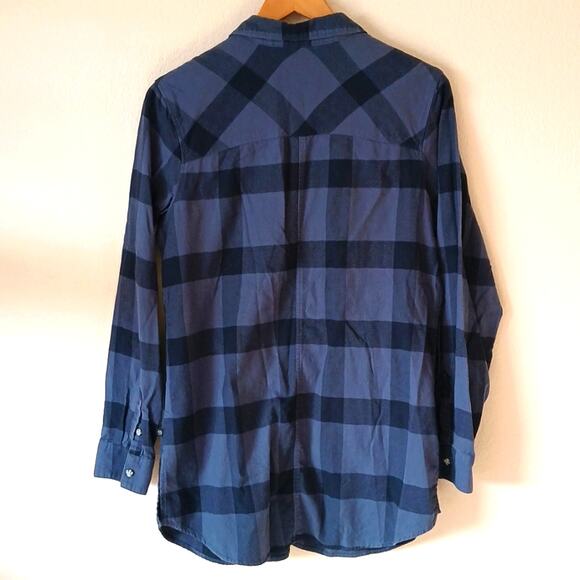 Mountain Hardware Blue Plaid Flannel Tunic Button Down - Picture 2 of 5
